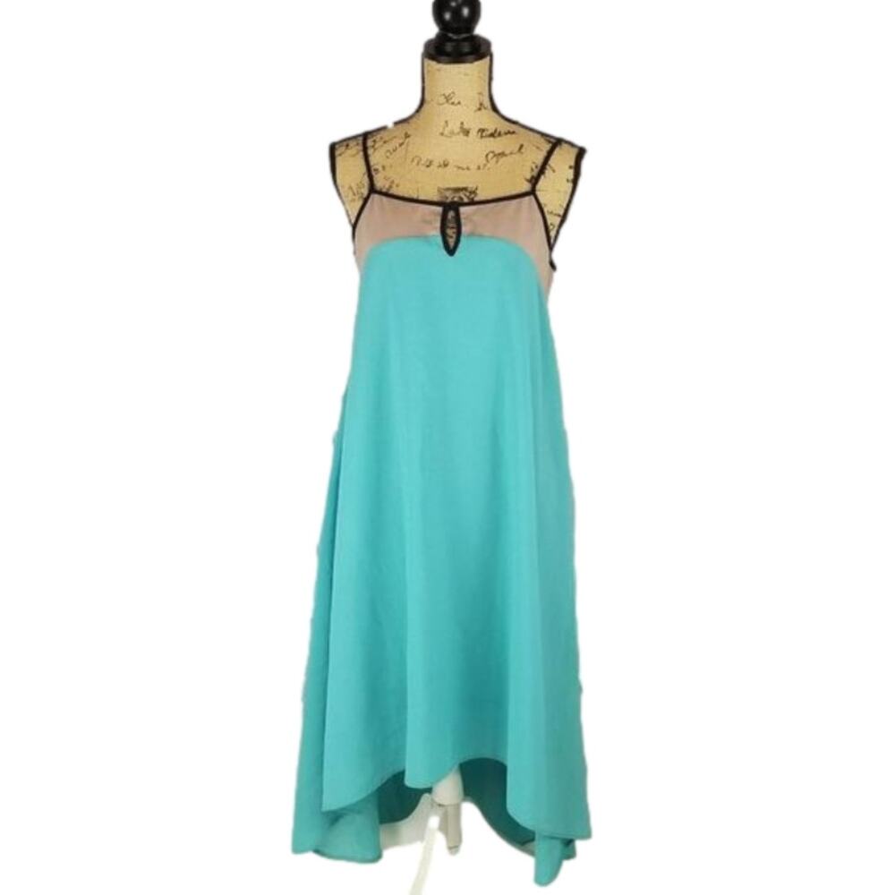 C.luce keyhole teal hi low dress size Small